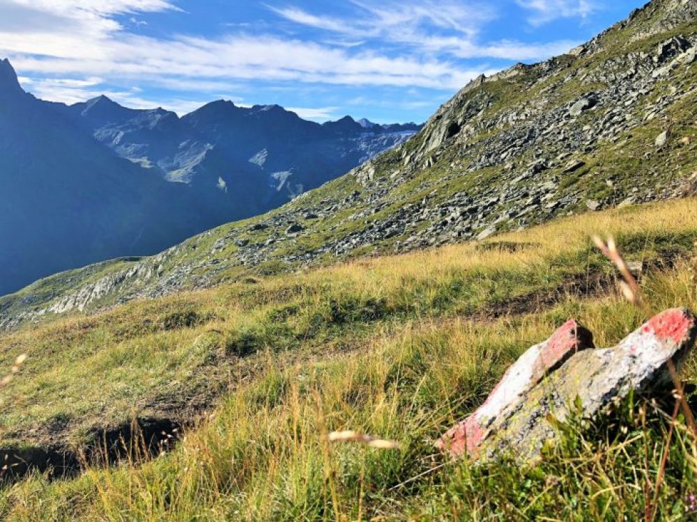 Im Bereich des so genannten Köllenzeiger zeigen sich die Gletscherriesen im hinteren Talschluss.