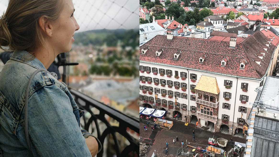 Hoch über dem Goldenen Dachl.