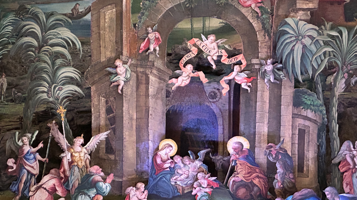 La scena della natività al centro del presepe Haller al Museo dell’Arte popolare Tirolese di Innsbruck, foto © Laura Manfredi