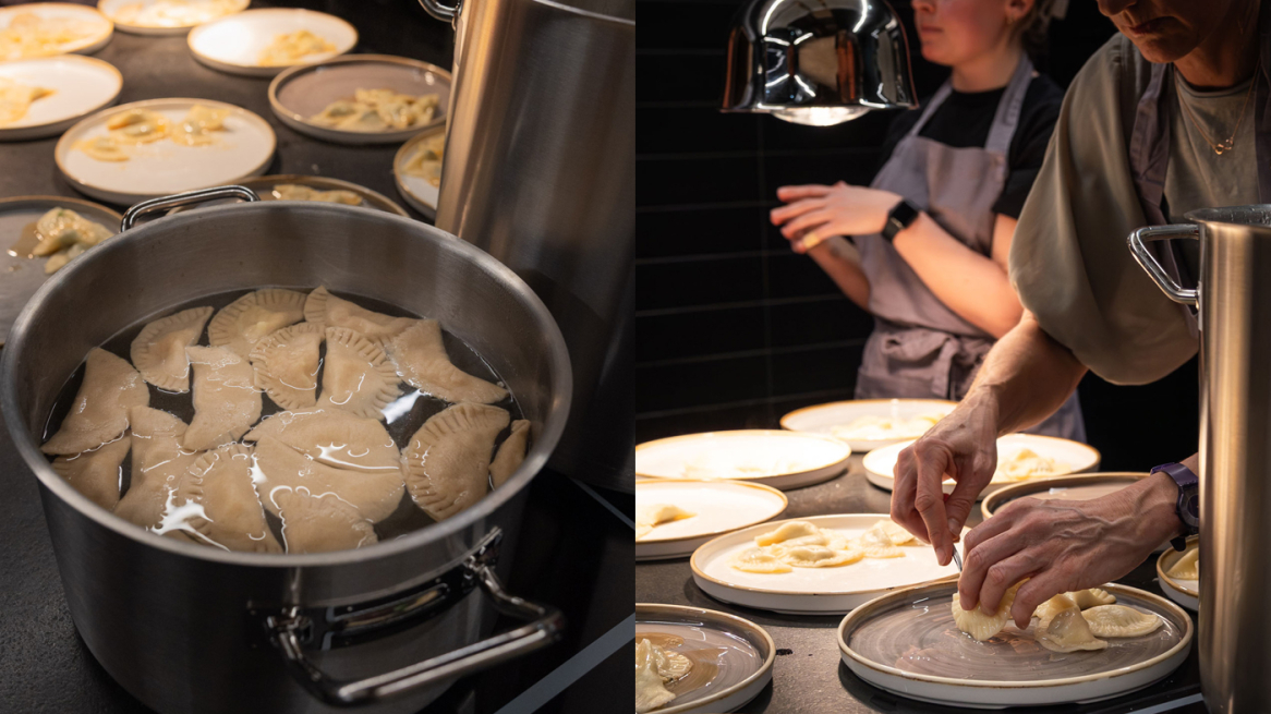 Gekocht werden die frischen Schlutzkrapfen nur ganz kurz und anschließend serviert. © Lea Hajner