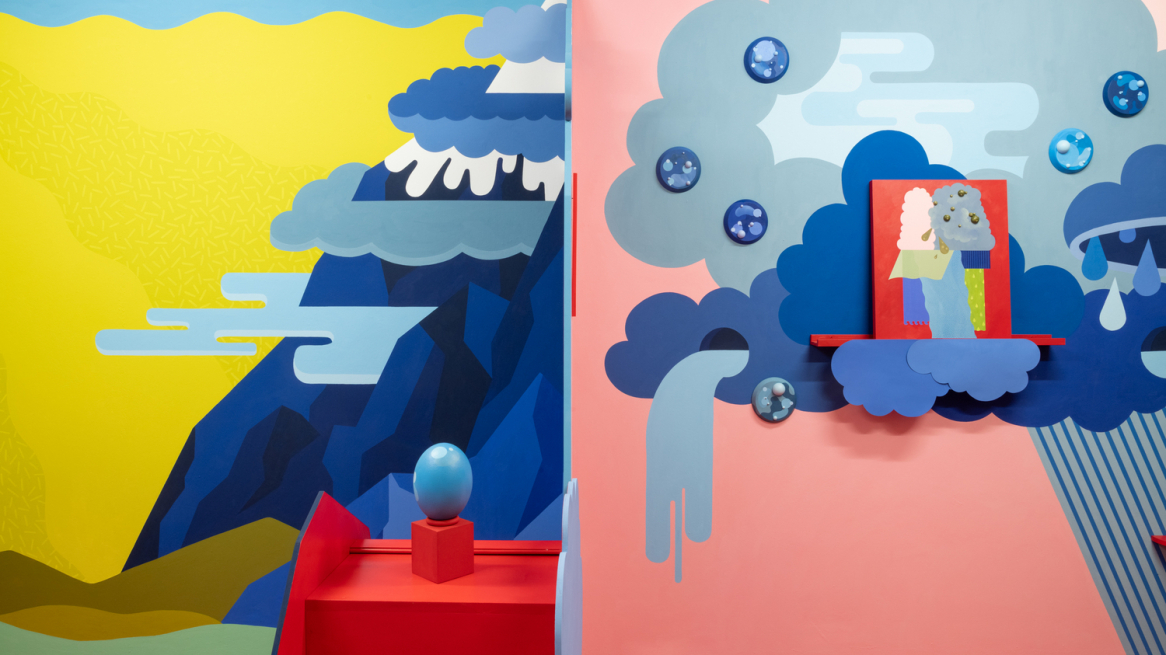 Uno scorcio della mostra “TRIMMT EUCH – ein Pfad der guten Hoffnung“ di Melanie Gandyra al Kunstraum Innsbruck
