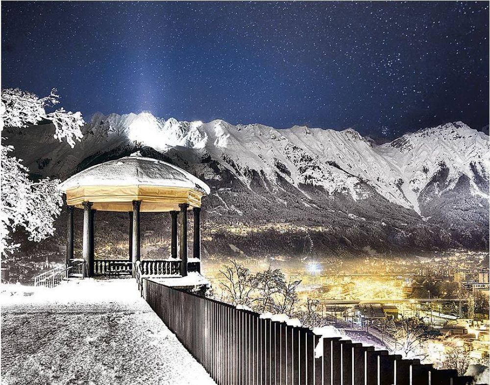 Kaiserweihnacht christmas market at Bergisel above Innsbruck