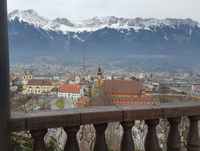 mercatino natale Bergisel Innsbruck panorama
