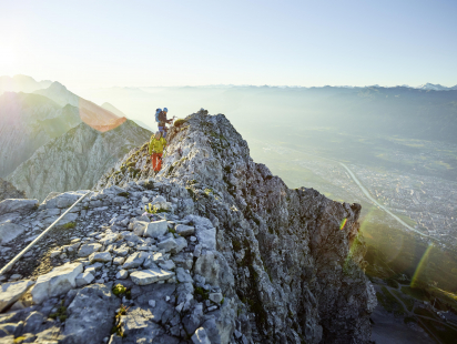 Two climbers on the Nordkette Via Ferrata above Innsbruck