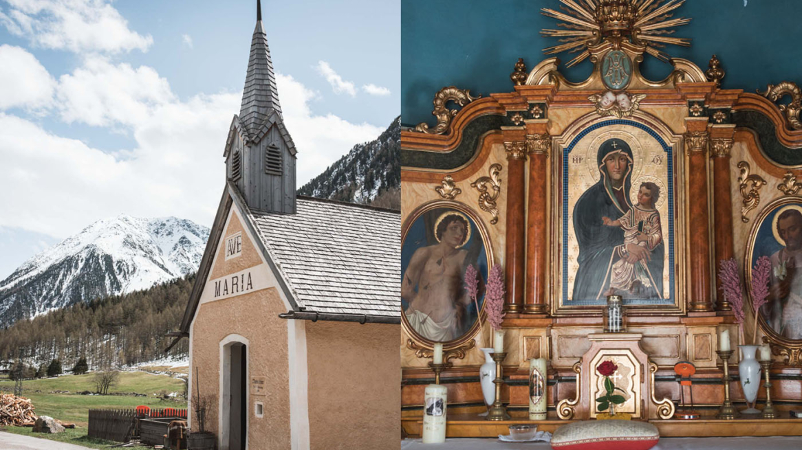 Die Kapelle Maria Schnee ist direkt gegenüber.