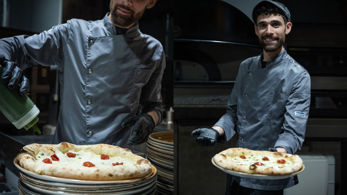 Damianos Pizza Anspruch? Außen knusprig und innen weich bis zum letzten Bissen. ©Lea Hajner