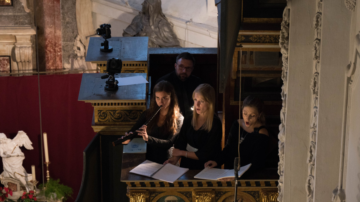 Un momento dell’esecuzione del Vespro della Beata Vergine di Claudio Monteverdi, tenutasi il 29 settembre 2022 nell’ambito della rassegna Innsbrucker Hofmusik, Foto © TLM/Reinhold Sigl