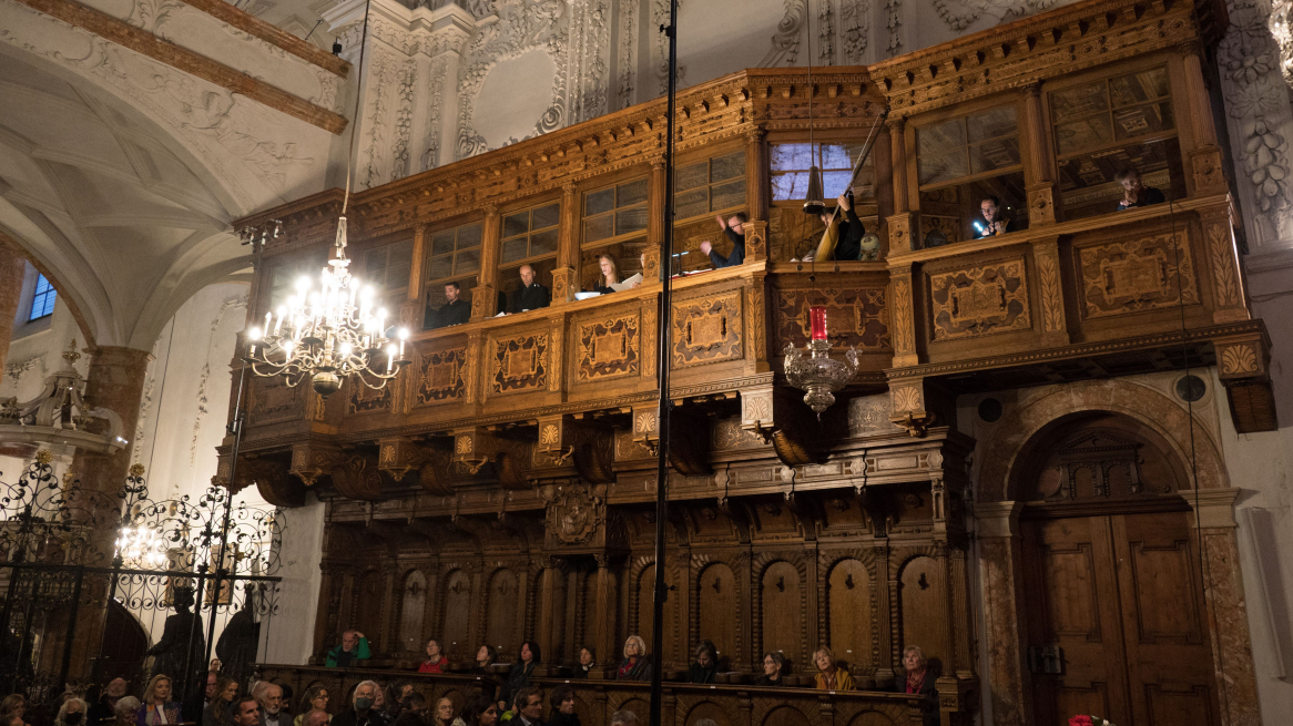 Un momento dell’esecuzione del Vespro della Beata Vergine di Claudio Monteverdi, tenutasi il 29 settembre 2022 nell’ambito della rassegna Innsbrucker Hofmusik, Foto © TLM/Reinhold Sigl