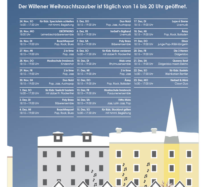 Das Programm zum Wiltener Weihnachtszauber