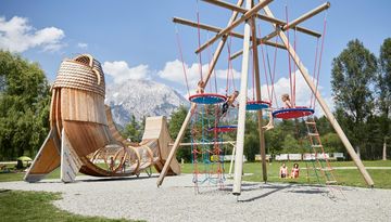Playground at the swimming lake in Untermieming