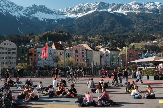 Marktplatz im Frühling