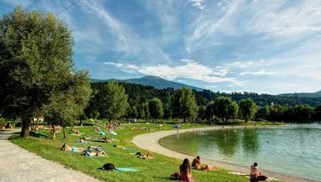 Lago balneabile Rossau (Baggersee) Innsbruck