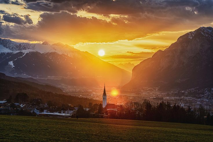 Sonnenuntergang über Innsbruck