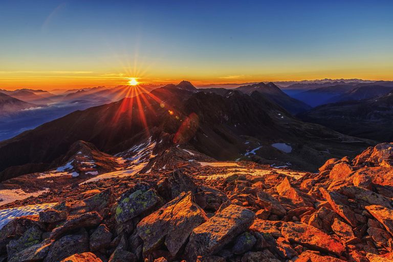Sonnenaufgang am Pirchkogel im Kühtai